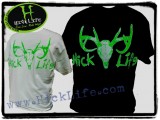 Deer Skull Neon Green & White Short Sleeve